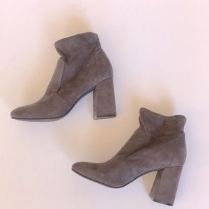 Abound Faux Suede Chunky Heel Ankle Sock Booties